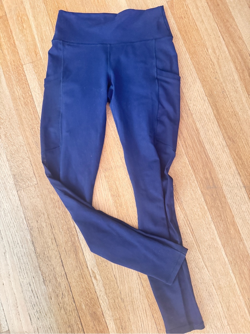 Fabletics Navy Powerhold mesh Leggings with Side Pockets, SM